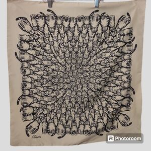 Vintage 70's B. Kliban Cats scarf, 27"x29", neutral earthtone